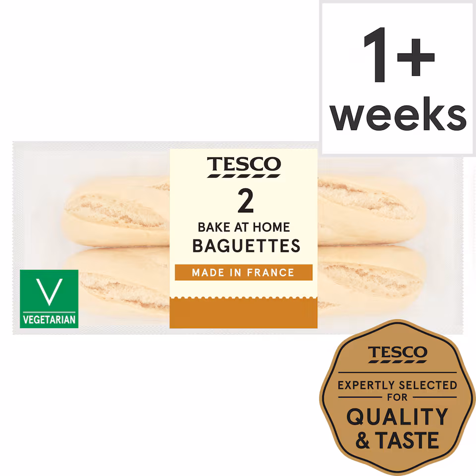 Tesco Homebake Part Baked White Baguettes 2 Pack