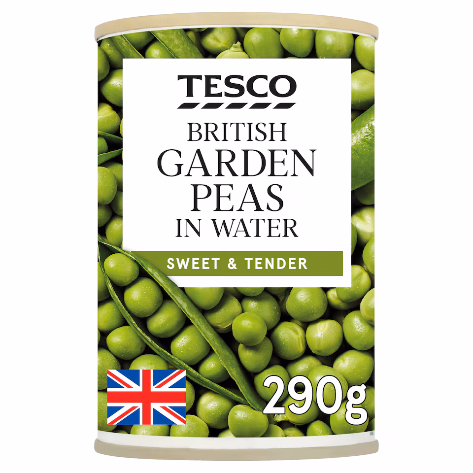 Tesco British Garden Peas In Water 290G