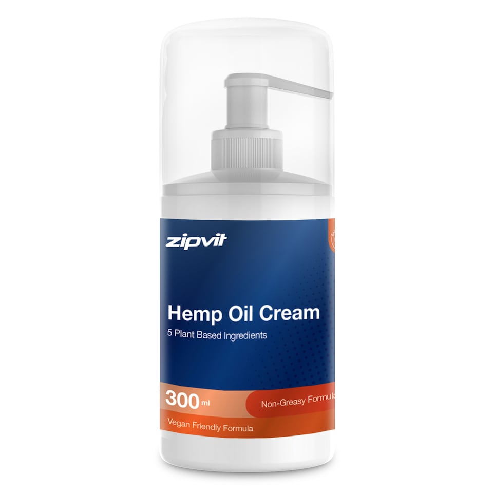 Zipvit Hemp Seed Oil Cream,  Natural Muscle & Joint Support with Menthol & Essential Oils