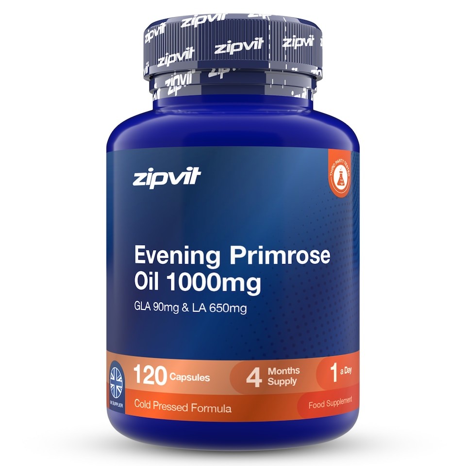 Zipvit Evening Primrose Oil 1000mg, Cold-Pressed, High in Omega 6, 120 Capsules, 4-Month Supply