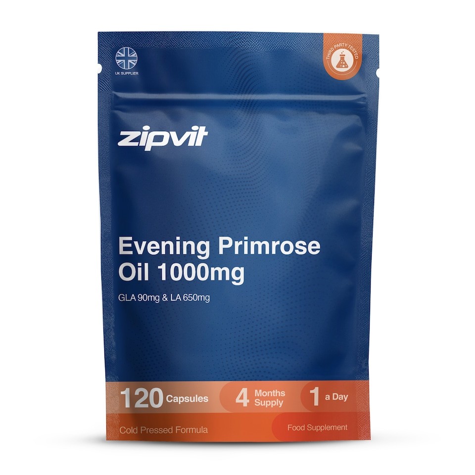 Zipvit Evening Primrose Oil 1000mg, Cold-Pressed, High in Omega 6, 120 Capsules, 4-Month Supply