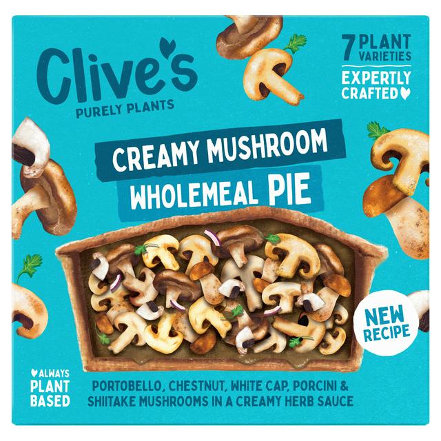Clive's Purely Plants Creamy Mushroom Wholemeal Pie 235g