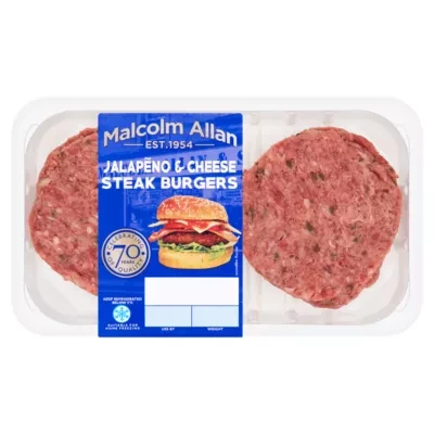 Malcolm Allan Jalapẽno & Cheese Steak Burgers 360g