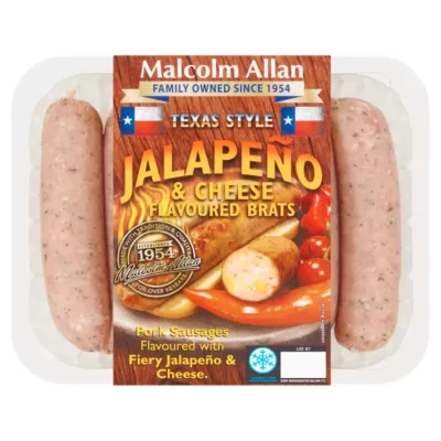 Malcolm Allan Texas Style Jalapeño & Cheese Flavoured Brats 500g
