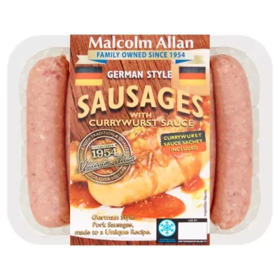 Malcolm Allan German Style Sausages with Currywurst Sauce 550g