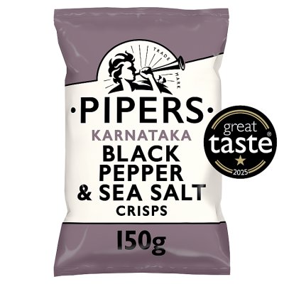 Pipers Black Pepper & Sea Salt Crisps