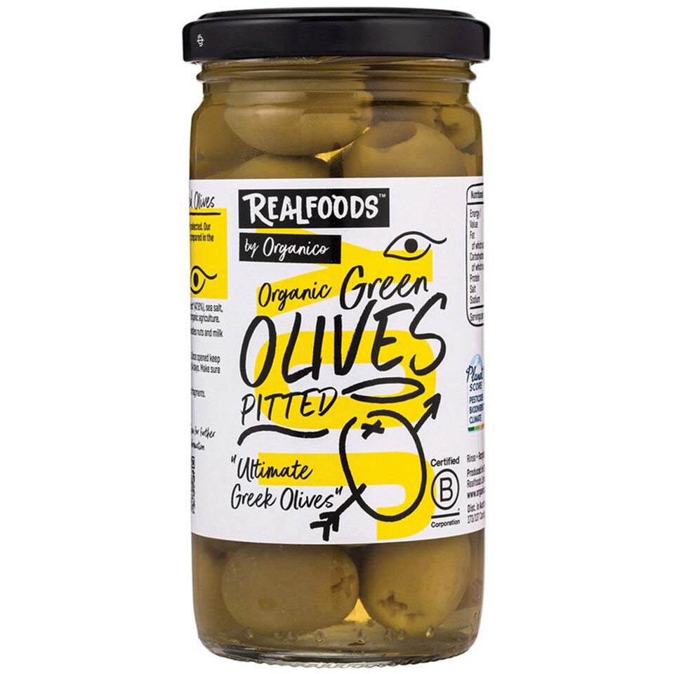 Organic Green Pitted Olives 230g (Organico)