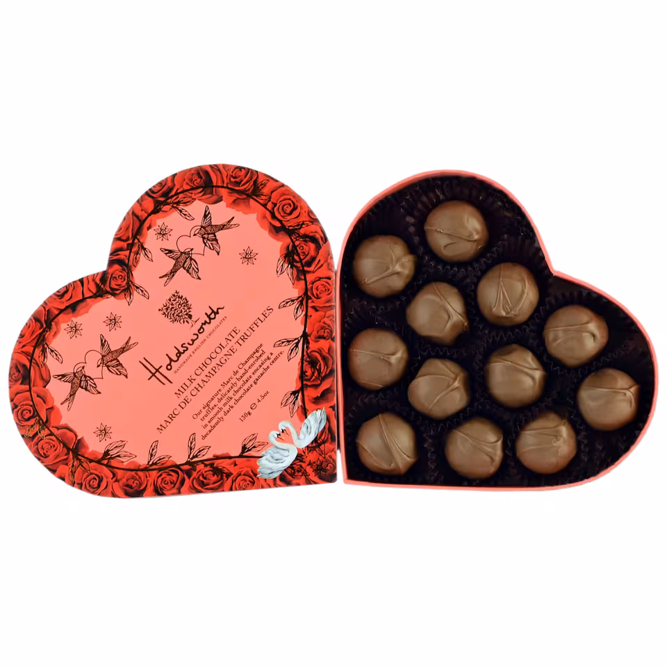 Holdsworth Chocolates  Marc de Champagne Heart Box 130g