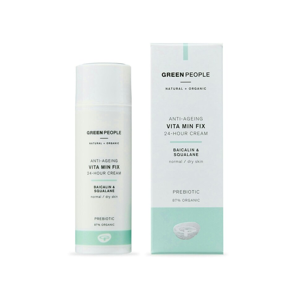 Green People Vita Min Fix Moisturiser - 24-Hour Cream - With Squalane for Normal & Dry Skin - Paraben & Alcohol Free - Cruelty Free & Vegan, 50ml