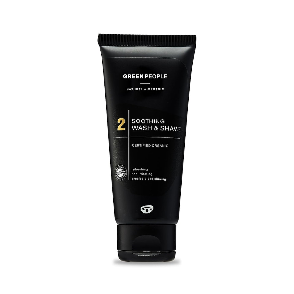 Green People For Men No. 2 Soothing Wash & Shave Gel - Natural & Organic 2-in-1 for Sensitive Skin - SLS, Paraben & Ethanol Free - Cruelty Free, 100ml