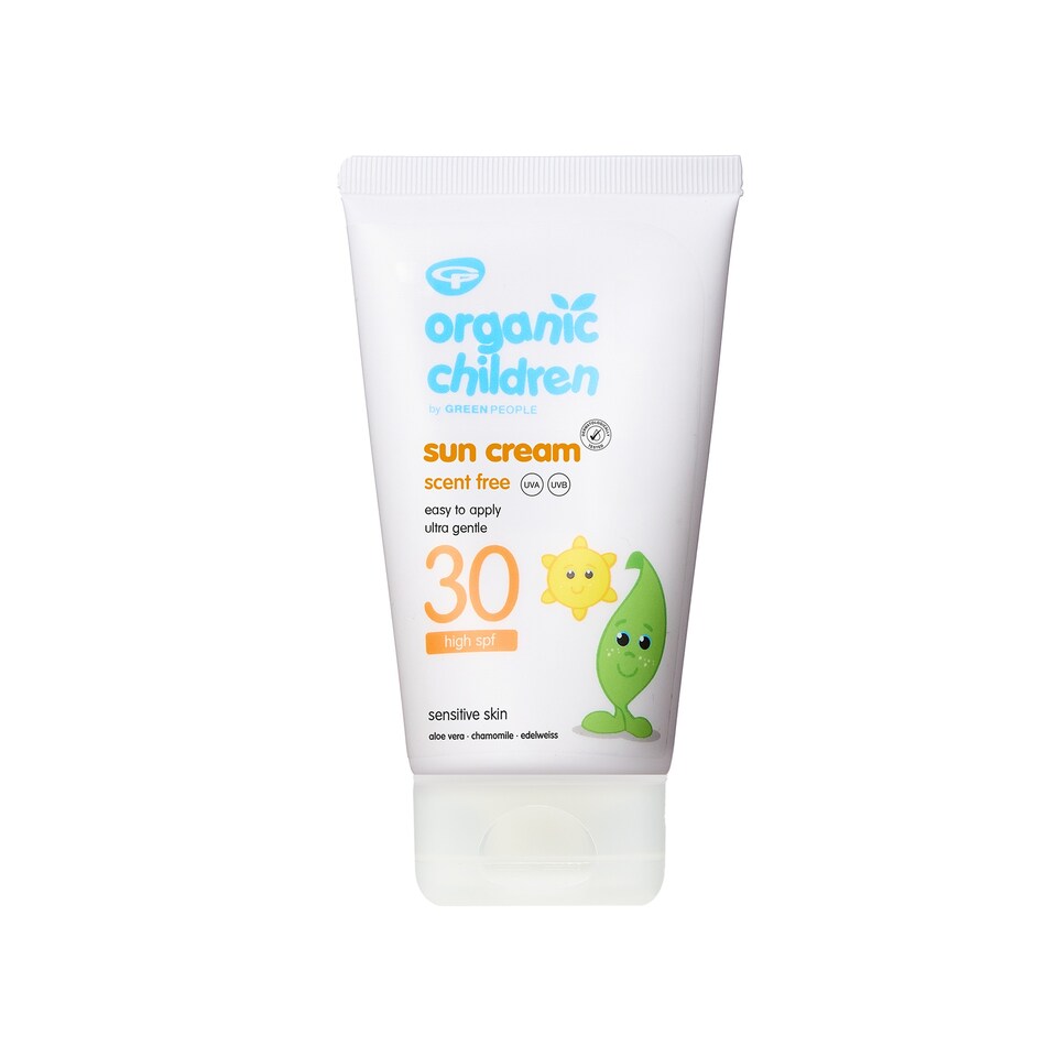 Green People Organic Children Sun Cream SPF30 - Scent Free, Natural Sunscreen - Organic, Vegan, Reef Safe & Cruelty Free, 150ml