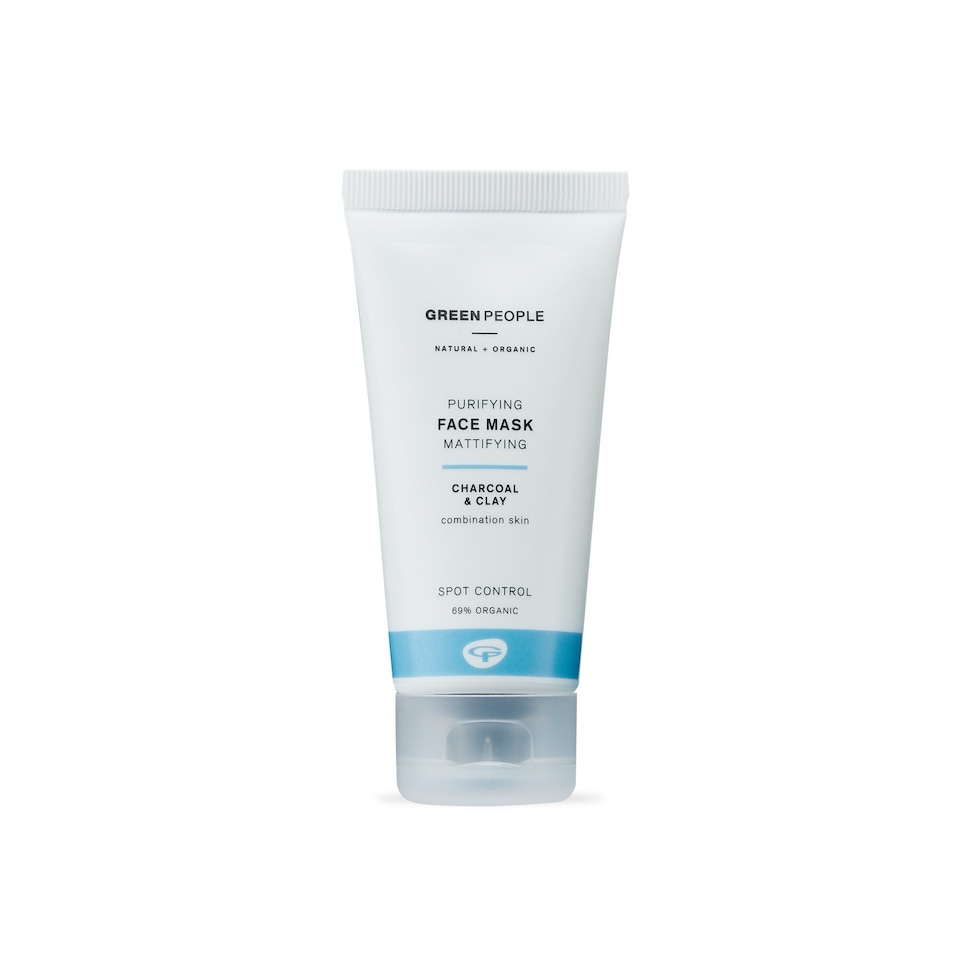 Green People Purifying Face Mask - Clay & Charcoal Mask for Spot Prone Skin - SLS & Alcohol Free - Cruelty Free & Vegan, 50ml