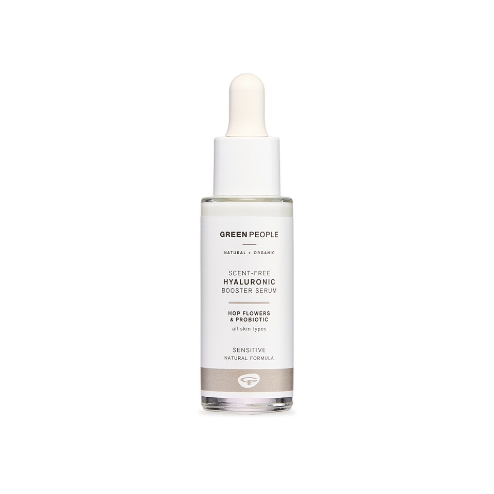 Green People Nordic Roots Hyaluronic Booster Serum - Natural Hyaluronic Acid for Dry Skin - Alcohol Free - Vegan, 28ml