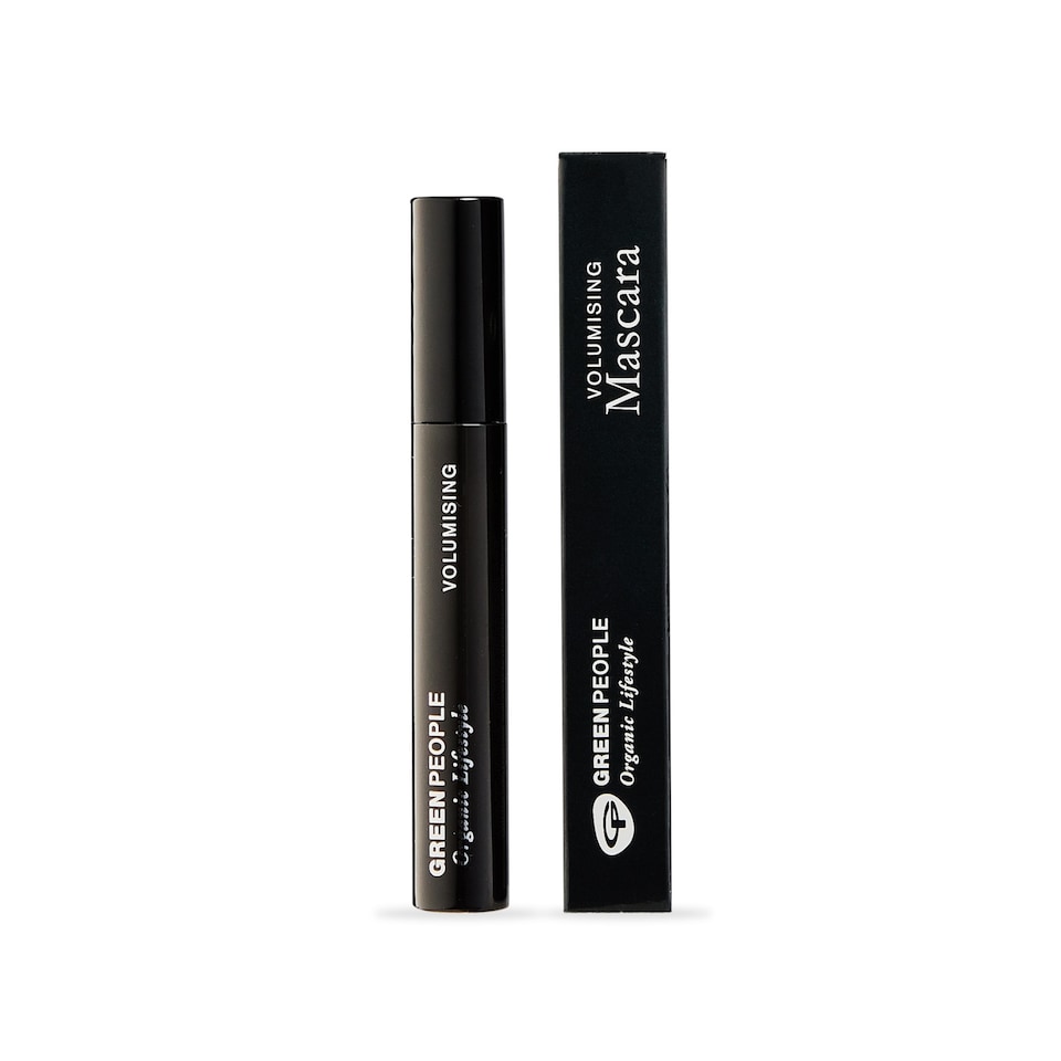 Green People Volumising Mascara - Natural Mascara for Sensitive Eyes - Long Lasting Colour - Pregnancy Safe, Gluten Free, Cruelty Free - Black, 7ml | White