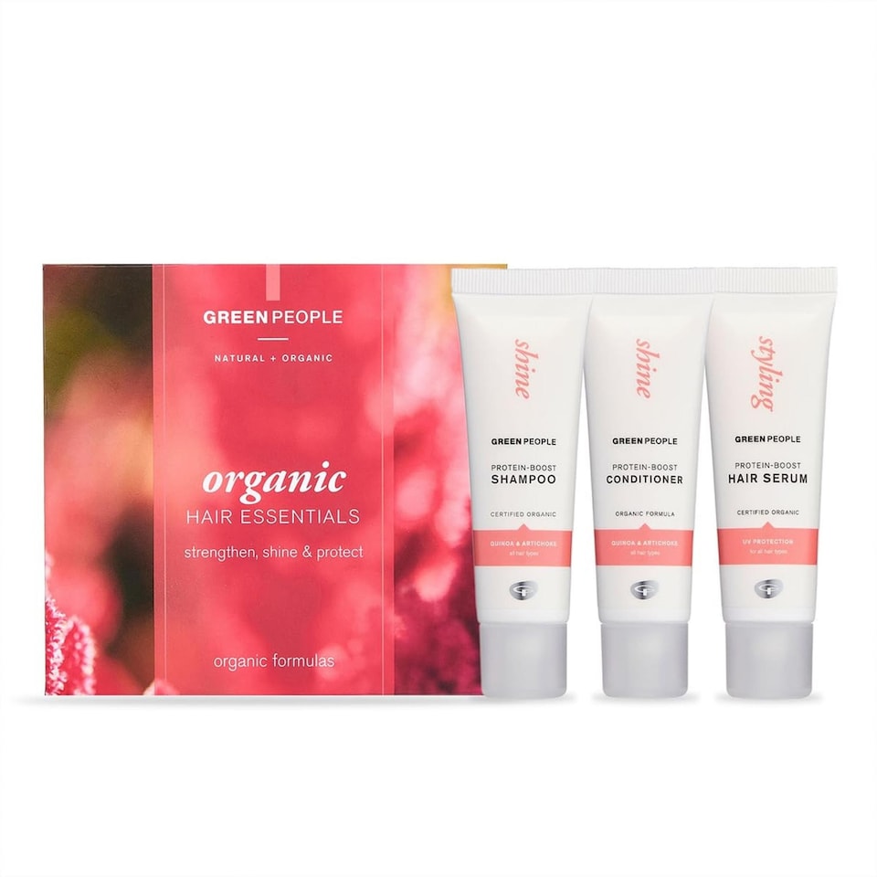 Green People Organic Hair Essentials Set - For Shine & Volume - Silicone & SLS Free - Vegan, Organic & Cruelty Free