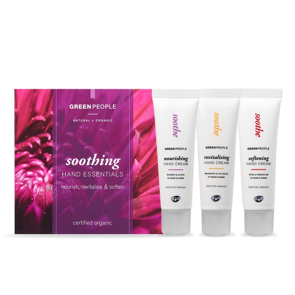 Green People Soothing Hand Essentials Set - Natural & Organic Hand Cream - Shea Butter for Dry Hands - Vegan, Organic & Cruelty Free