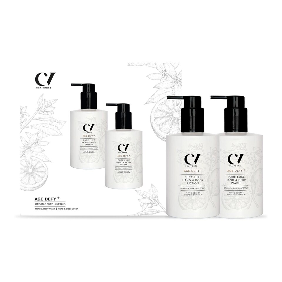 Green People Age Defy+ Pure Luxe Hand & Body Duo - Natural & Organic Wash & Lotion - Luxury Gift for Sensitive Skin - Vegan