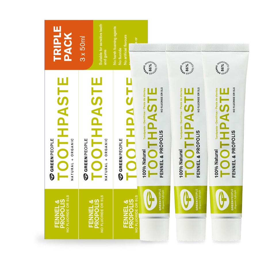 Green People Fennel & Propolis Toothpaste Mint Free 3x50ml