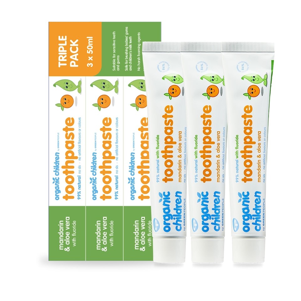 Green People Kids Fluoride Toothpaste Mandarin 3x50ml