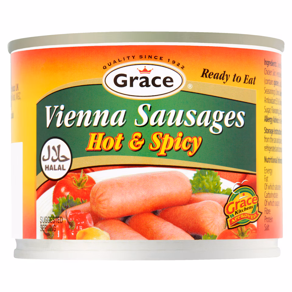 Grace Halal Vienna Sausages - Hot & Spicy 200g