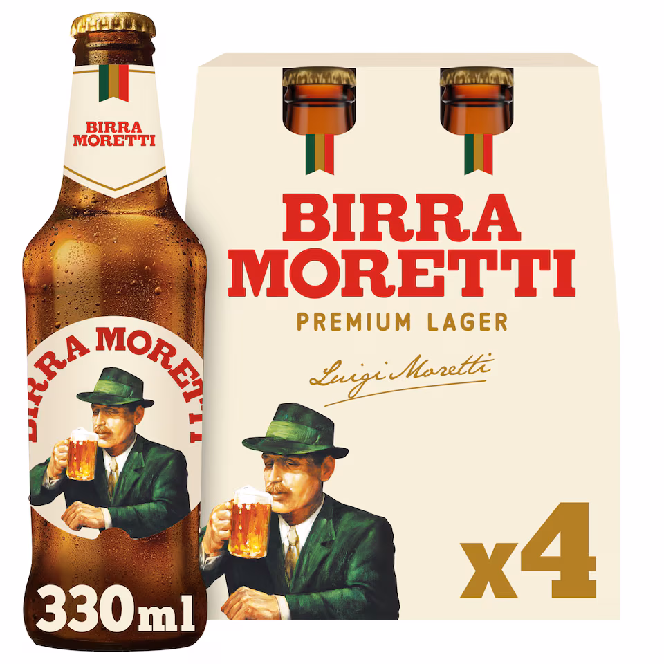 Birra Moretti Premium Lager Beer Bottle 4x330ml