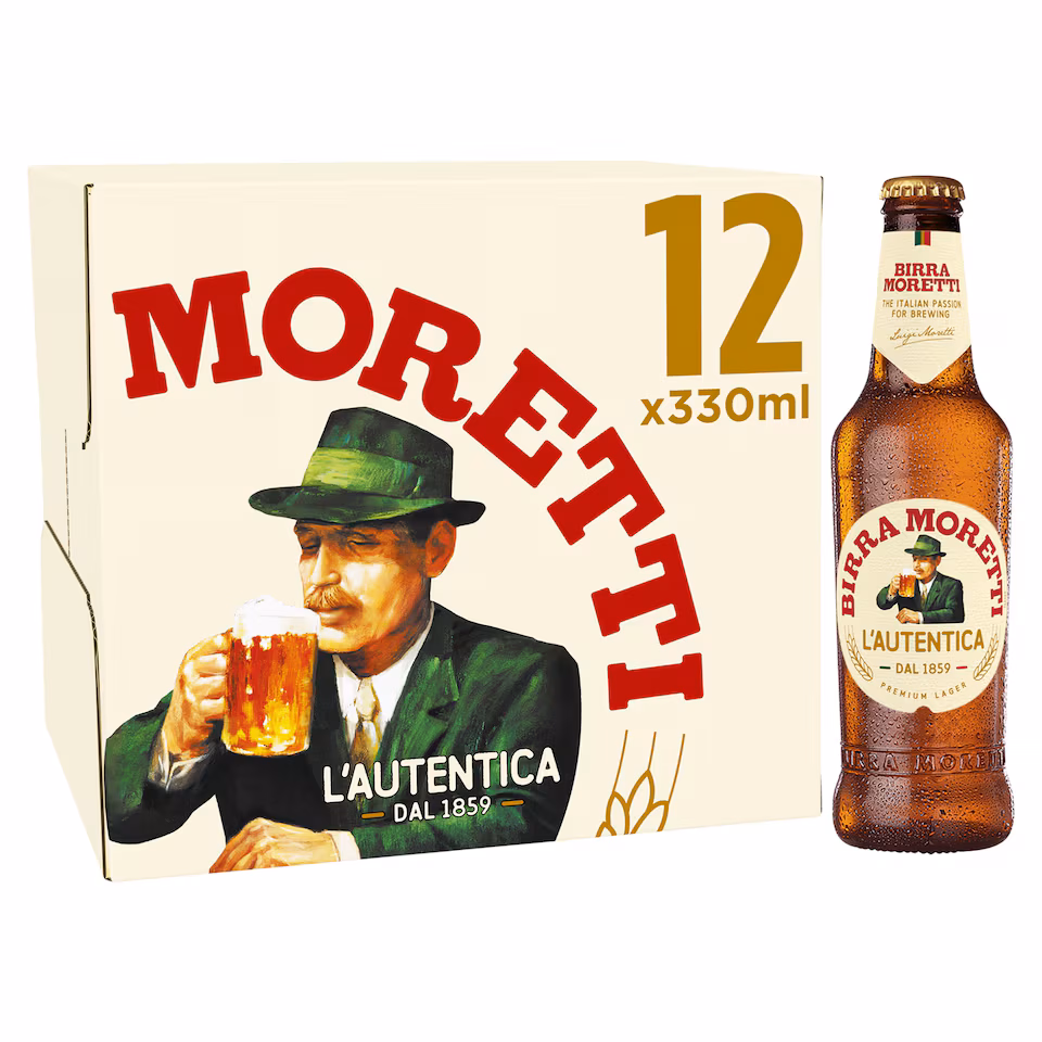 Birra Moretti Premium Lager Beer Bottle 12x330ml