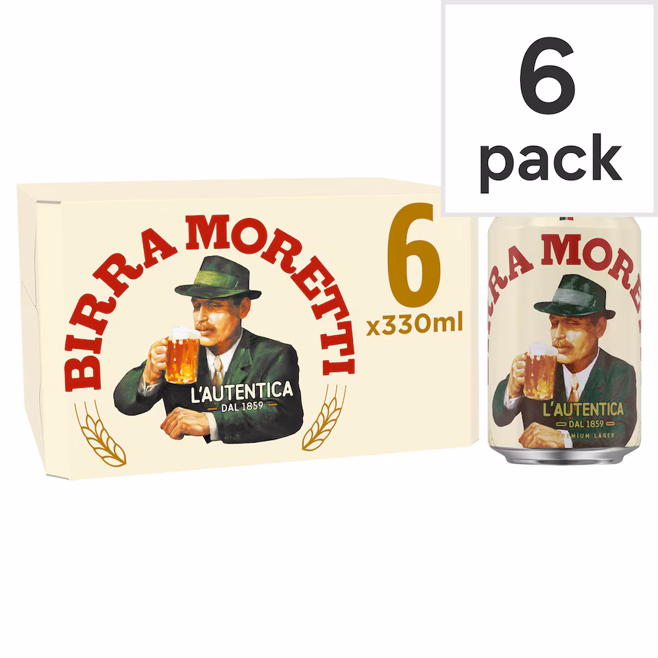 Birra Moretti Premium Lager Beer 6 x 330ml