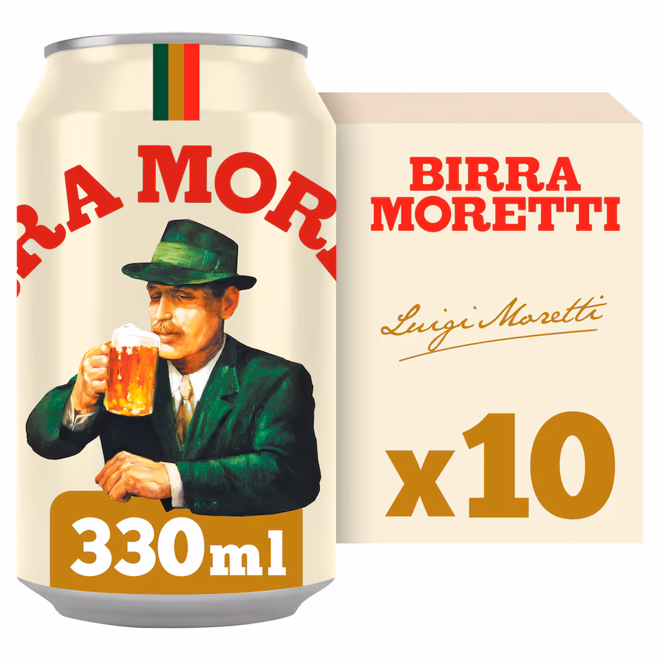 Birra Moretti Premium Lager Beer Can 10x330ml