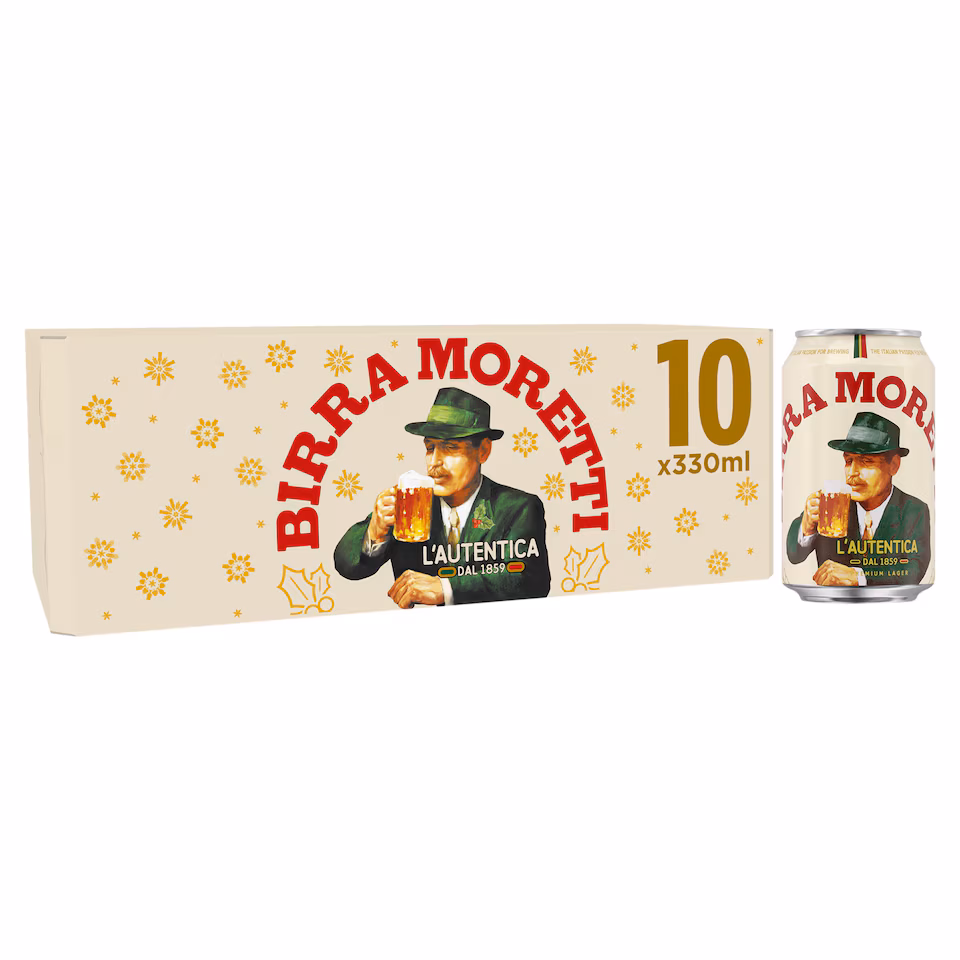 Birra Moretti Premium Lager Beer Can 10x330ml