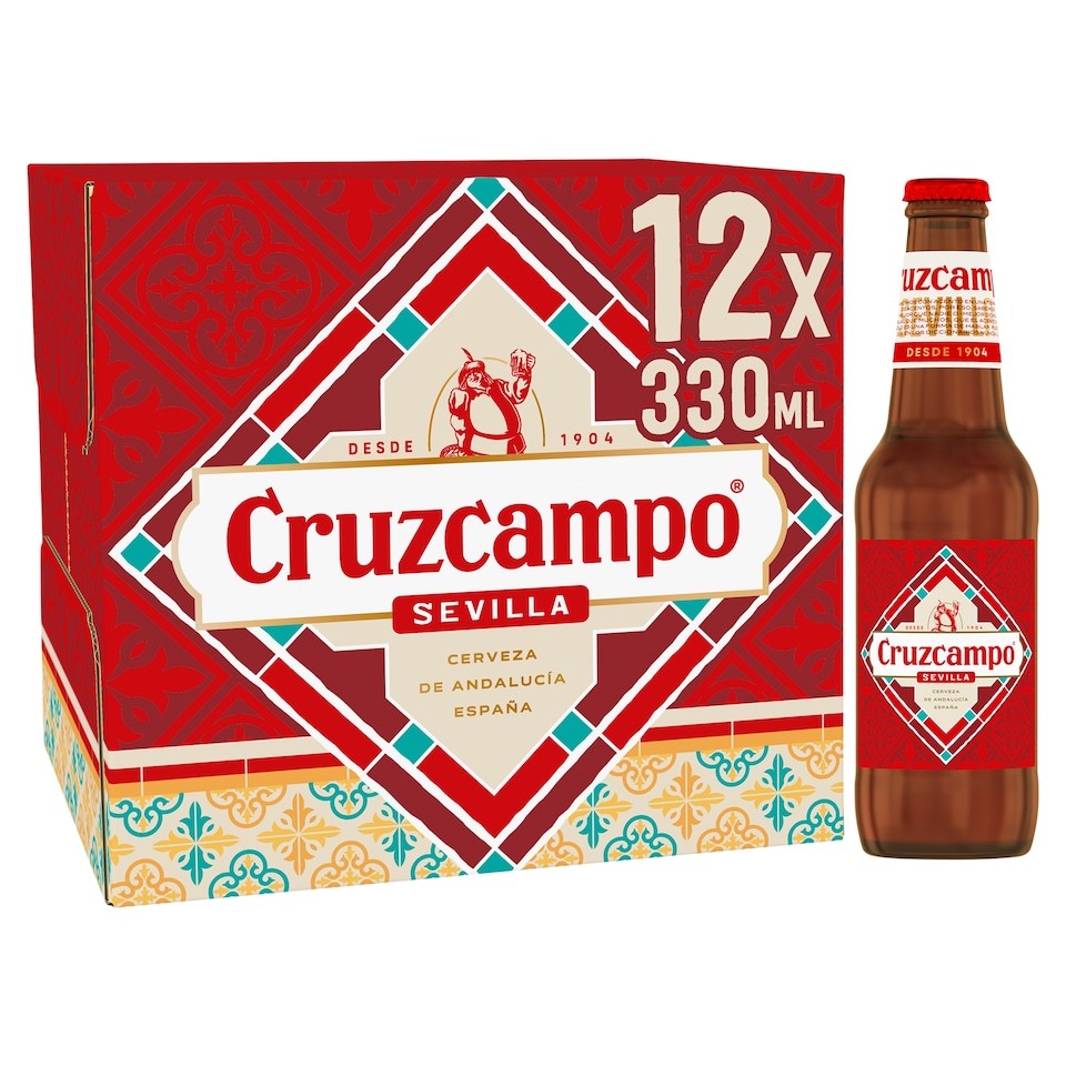 Cruzcampo Sevilla Lager Beer Bottle 12x330ml