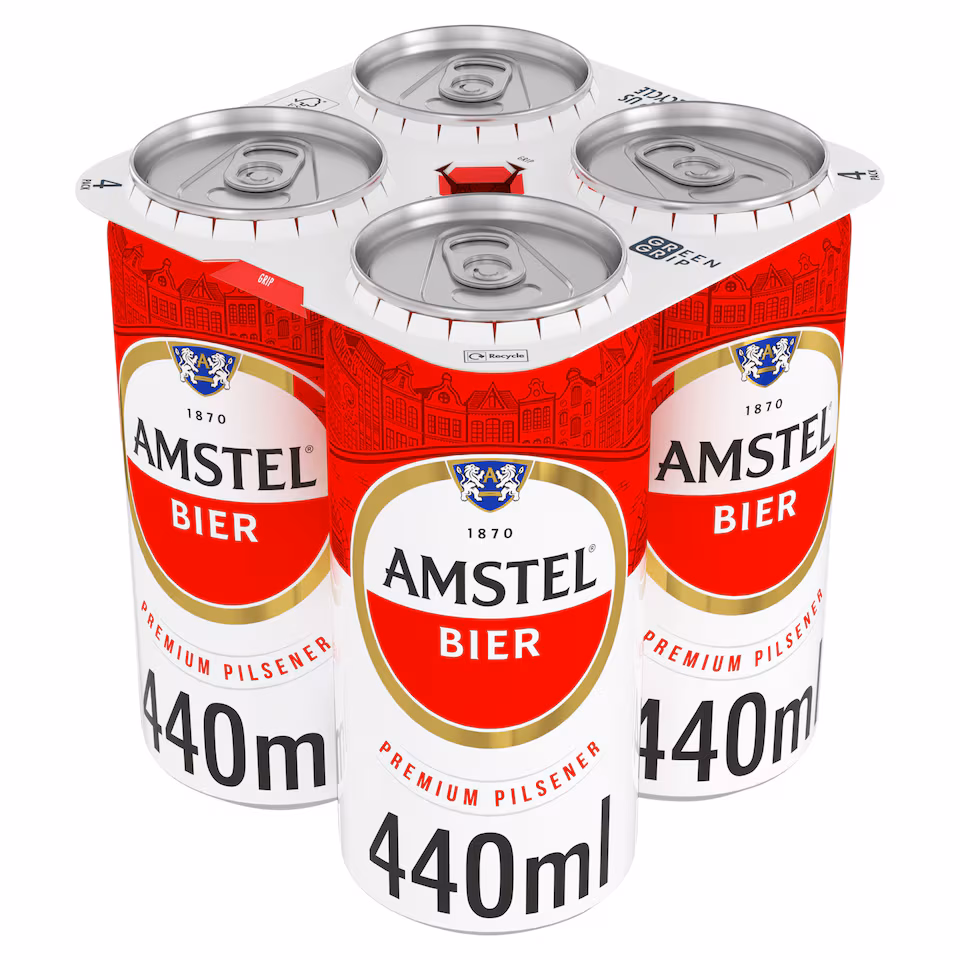 Amstel Lager Beer Can 4 x 440ML