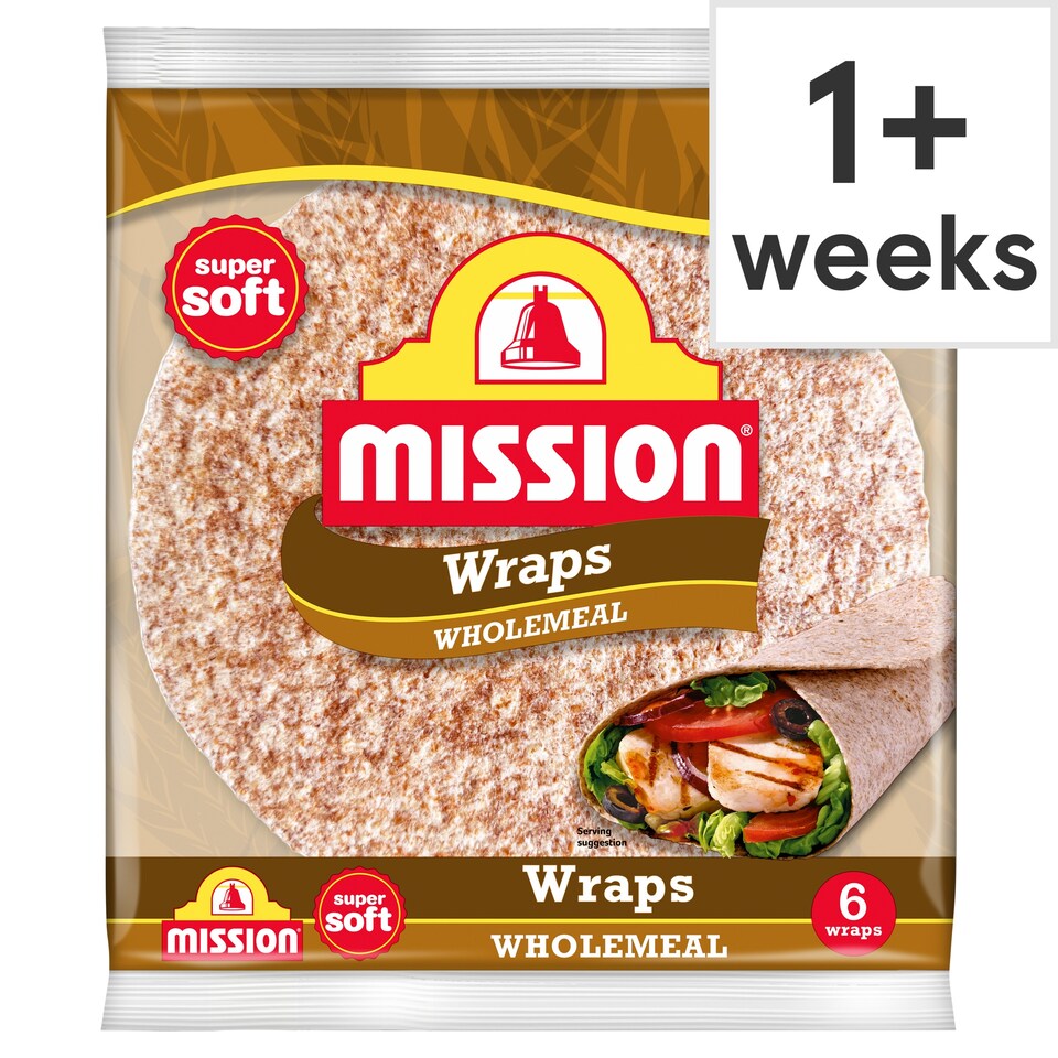 Mission Wholemeal Tortilla Wraps 6 Pack 367g