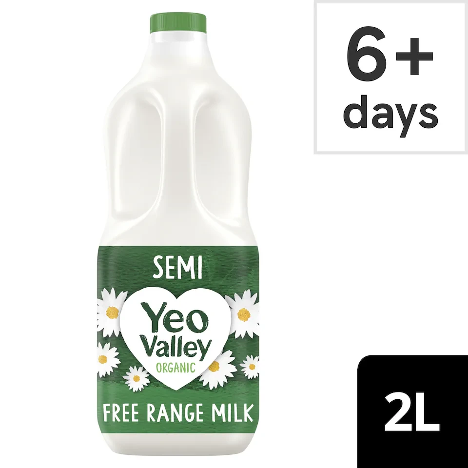 Yeo Valley Organic Semi-Skimmed Fresh Milk 2L