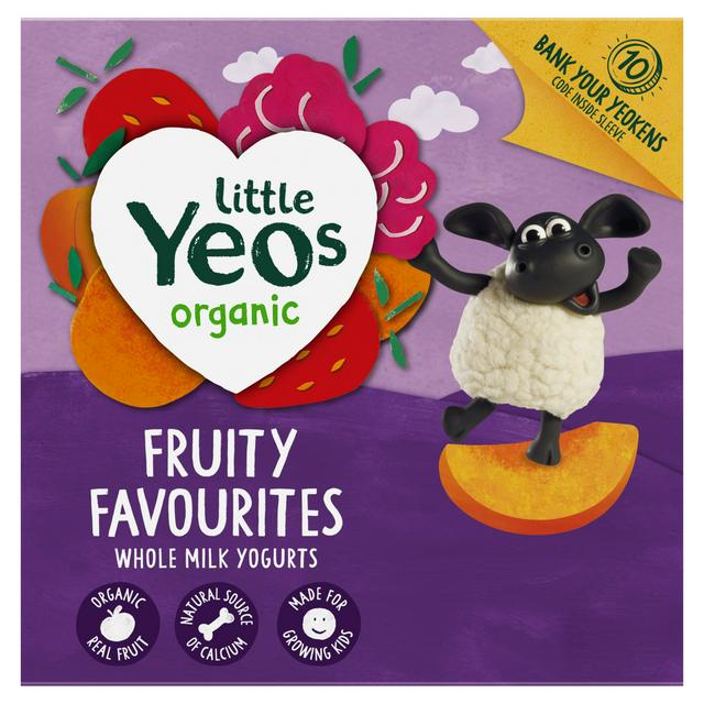 Yeo Valley Organic Little Yeos Fruity Favourites Kids Yogurt Selection 4x85g