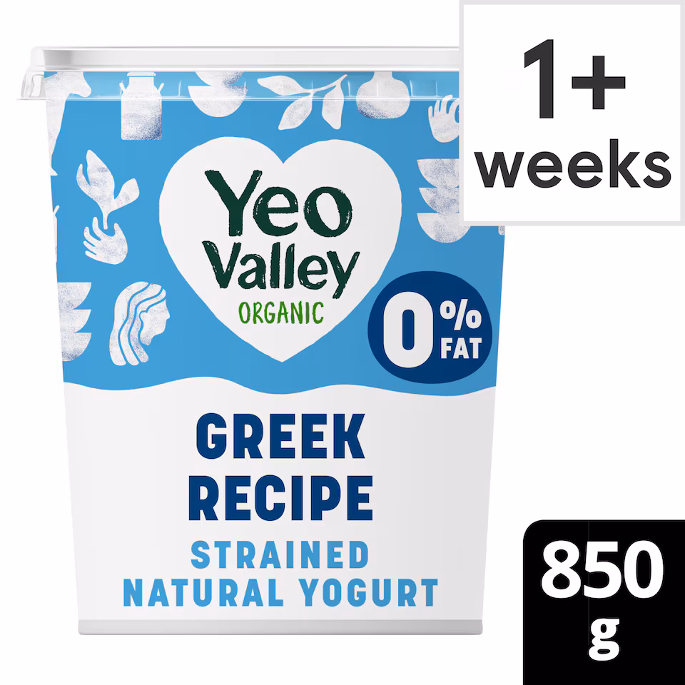Yeo Valley Organic Greek Recipe 0% Fat Natural 850g