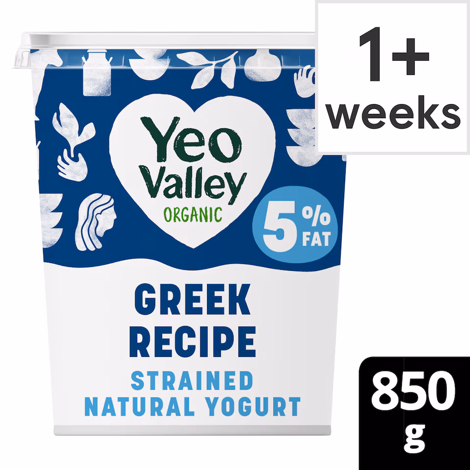 Yeo Valley Organic  Greek Recipe 5% Fat Natural 850g