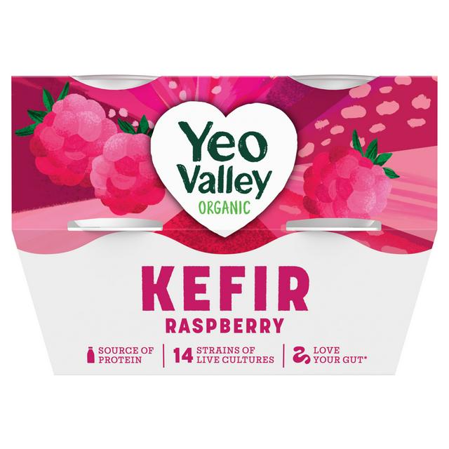 Yeo Valley Organic Kefir Raspberry Yogurt Pack 4x100g