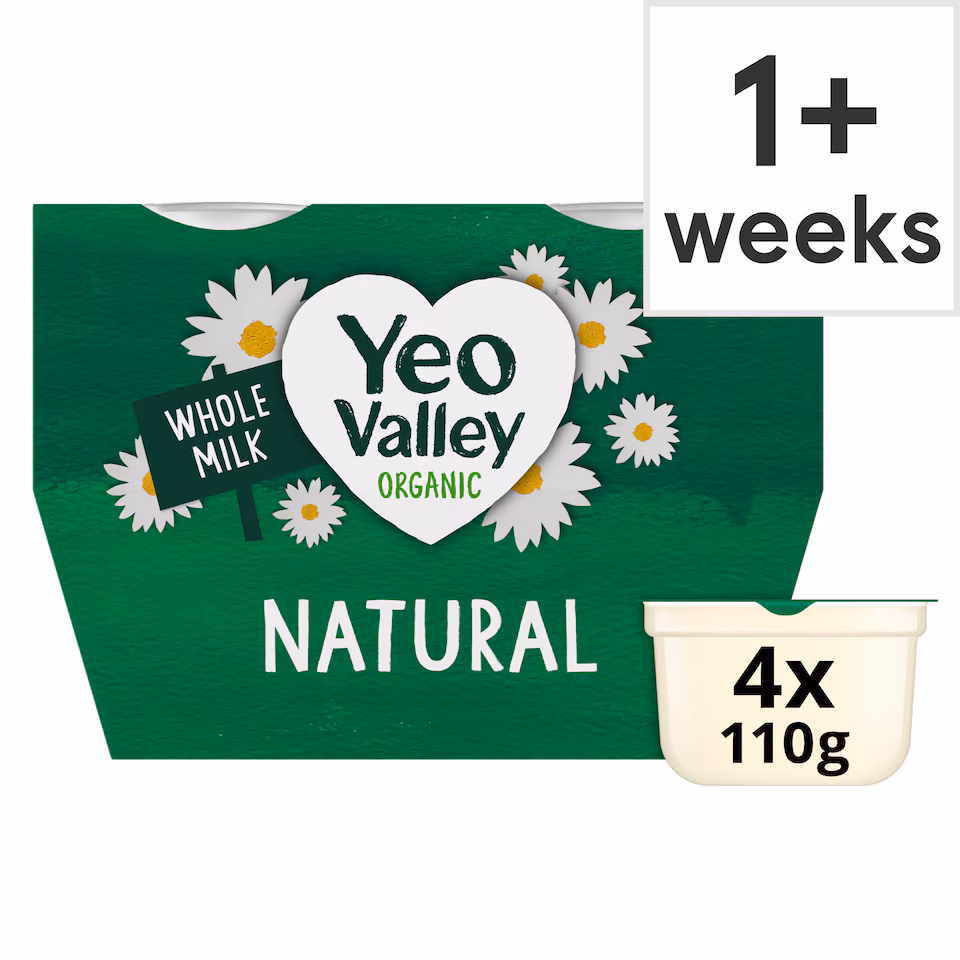 Yeo Valley Organic Natural Yogurt 4X110g