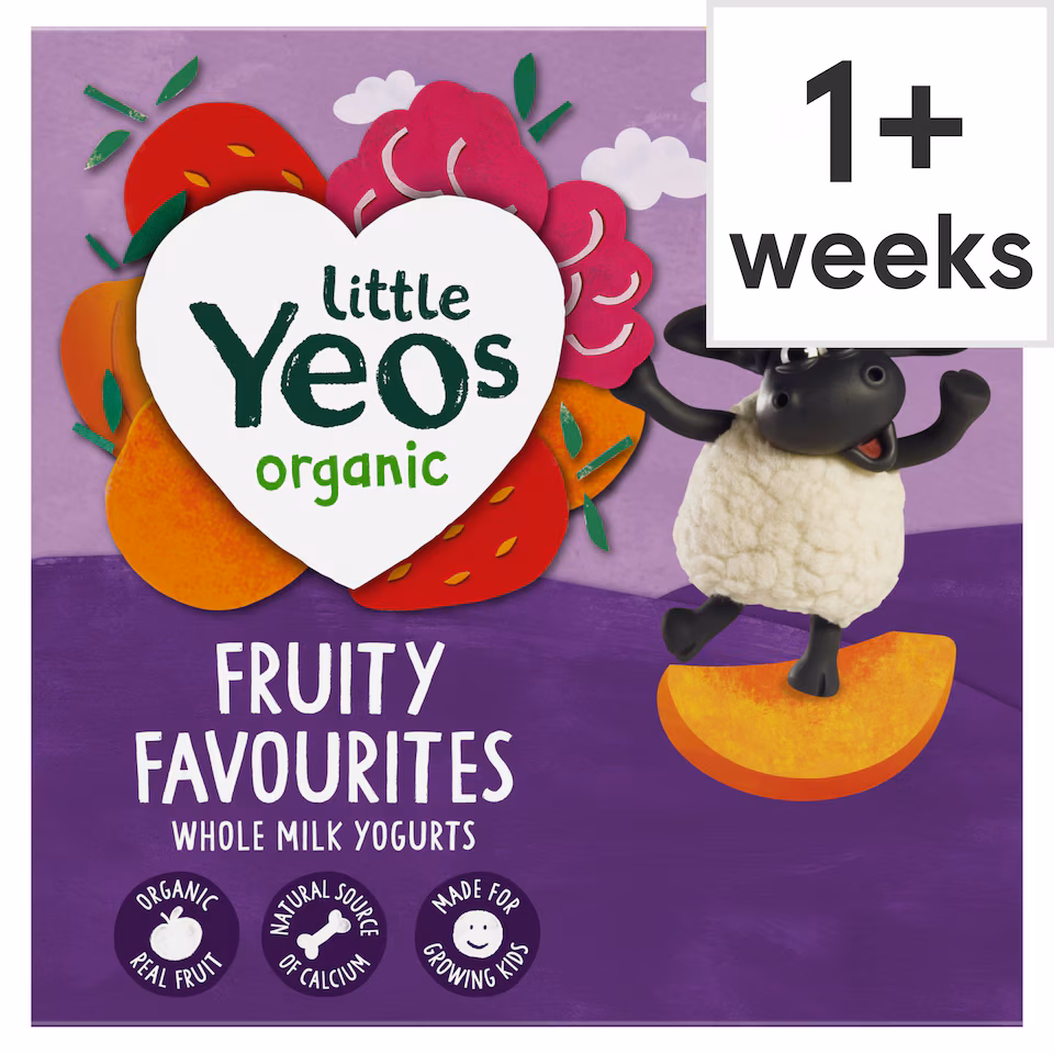Little Yeos Organic Fruity Favourites Kids Yogurt 4x85g