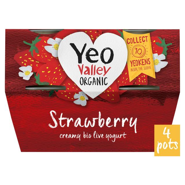 Yeo Valley Organic Strawberry 4x110g