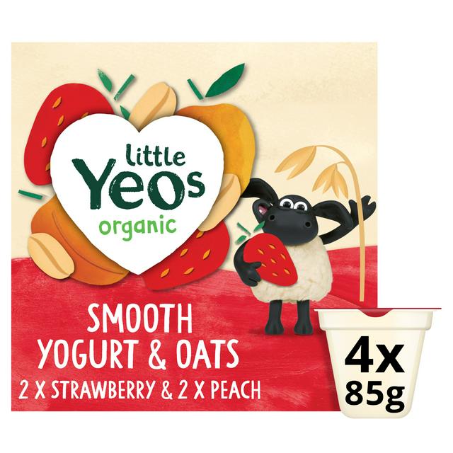 Yeo Valley Little Yeos Organic Smooth Yogurt & Oats 4 x 85g