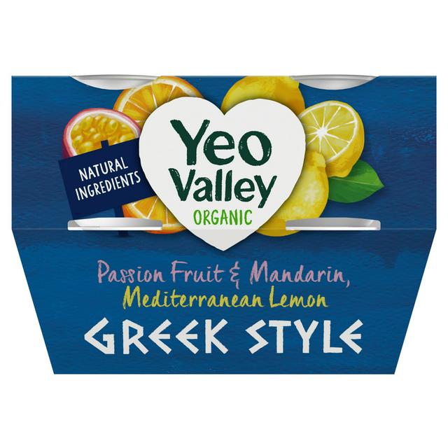 Yeo Valley Organic 4 x 110g Passion Fruit & Mandarin & Mediterranean Lemon Greek Style Yogurt
