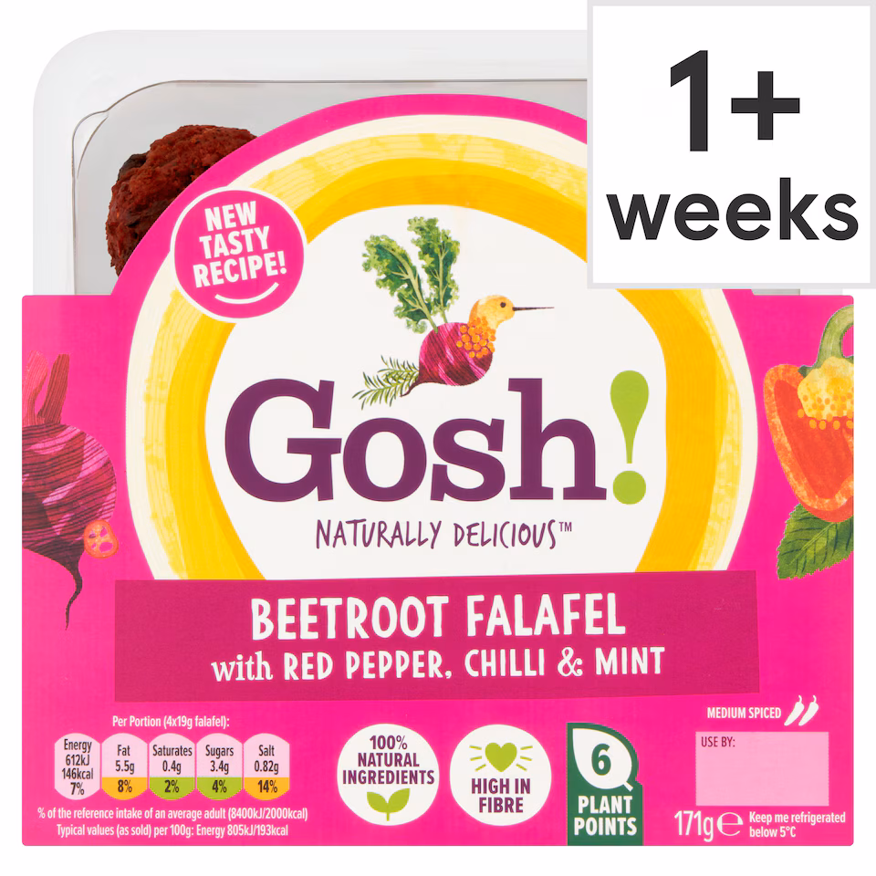 Gosh Beetroot Falafel With Red Pepper And Chli 171G