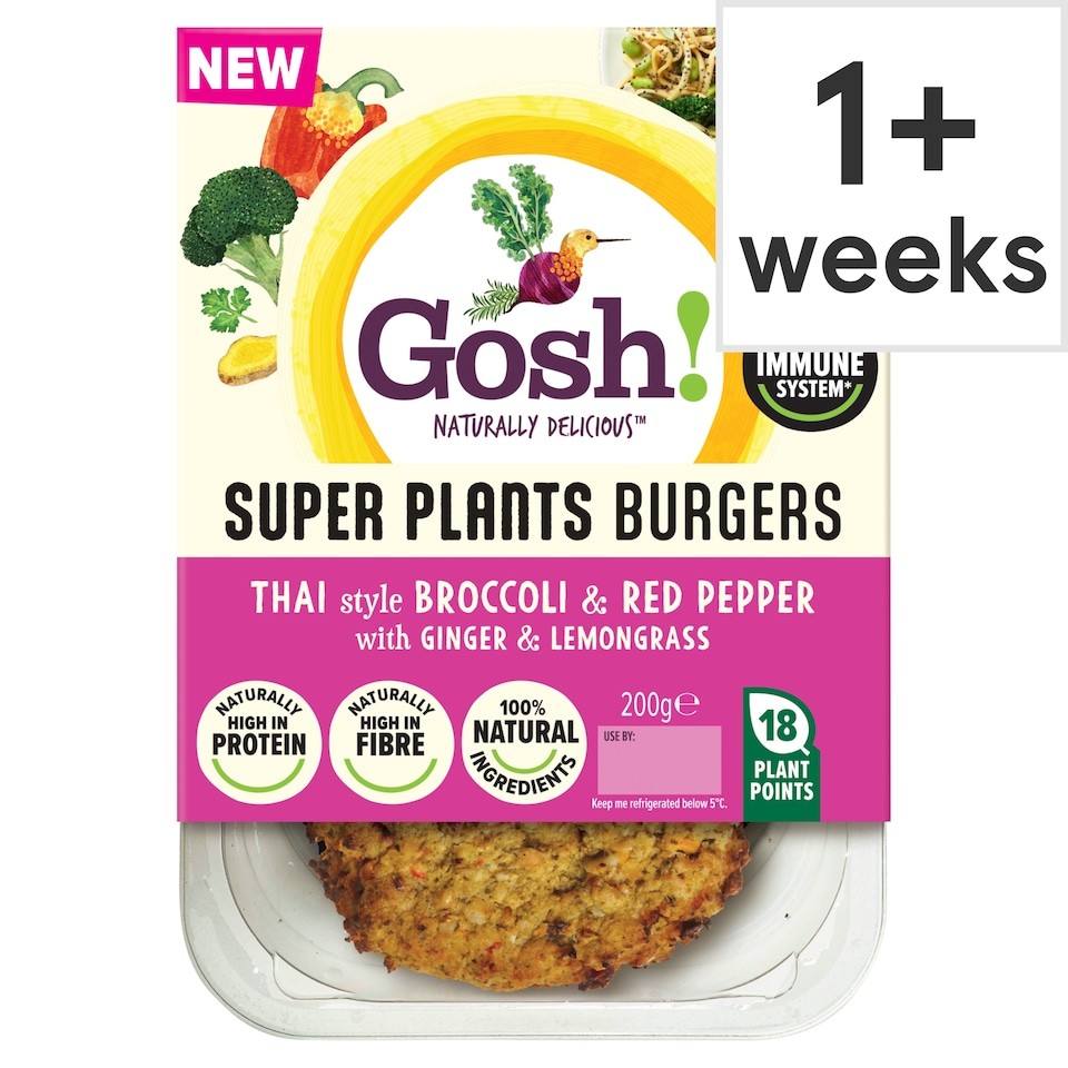 Gosh! Super Plants Asian Style Cauliflower & Spinach with Pumpkin Seeds Burgers 200g