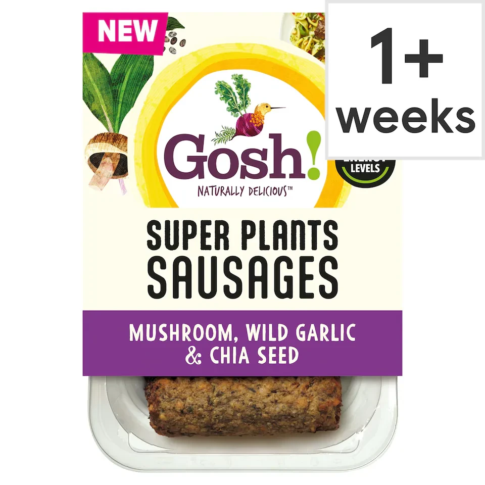 Gosh! Super Plants Mushroom, Wild Garlic & Chia Seed Sausages 210g