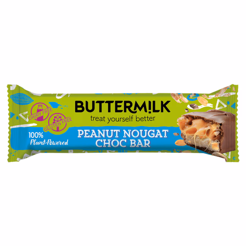 Buttermilk Plant-Powered Peanut Nougat Choccy Bar 50g