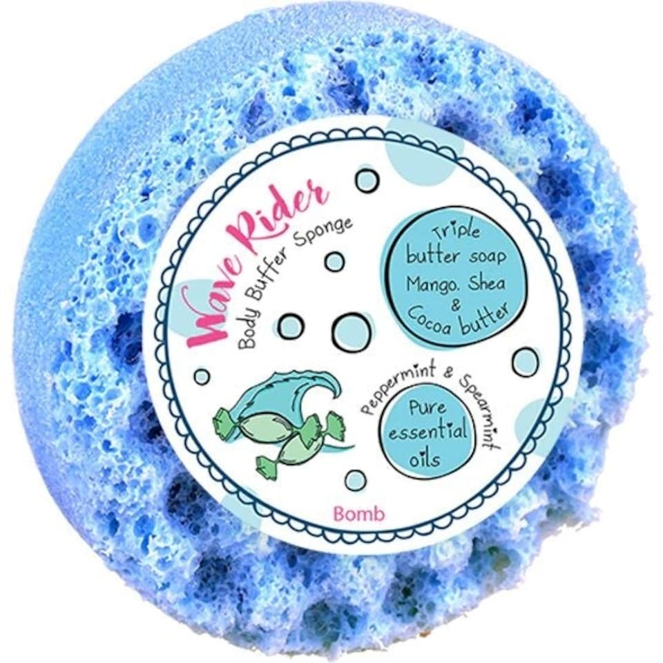 Bomb Cosmetics Body Buffer Soap Shower Sponge Wave Rider