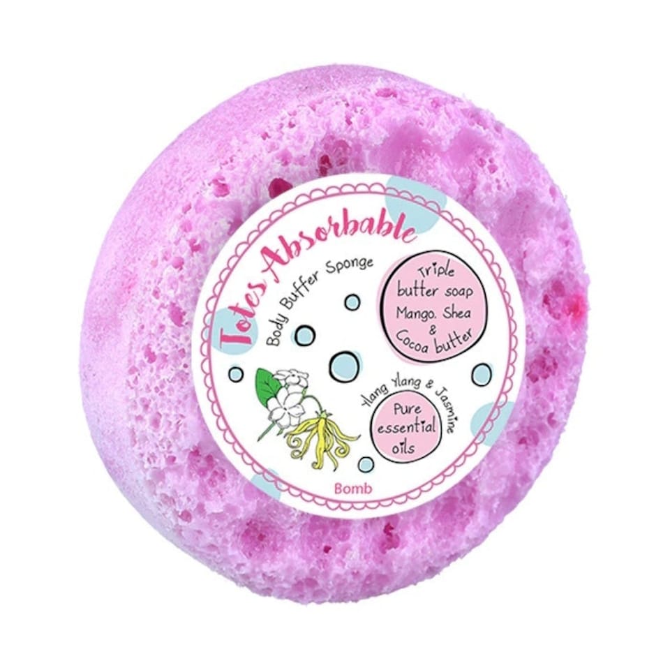 Bomb Cosmetics Body Buffer Soap Shower Sponge Totes Absorbable