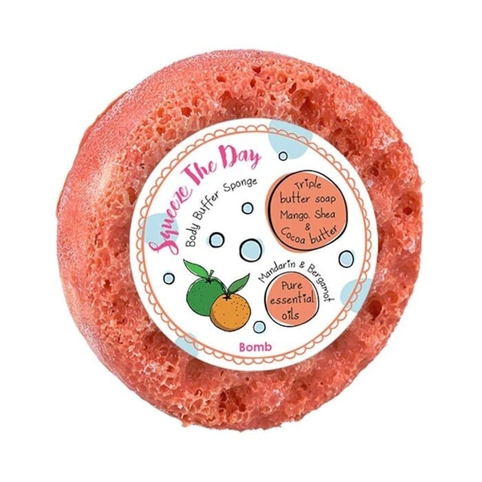 Bomb Cosmetics Body Buffer Soap Shower Sponge Squeeze the Day
