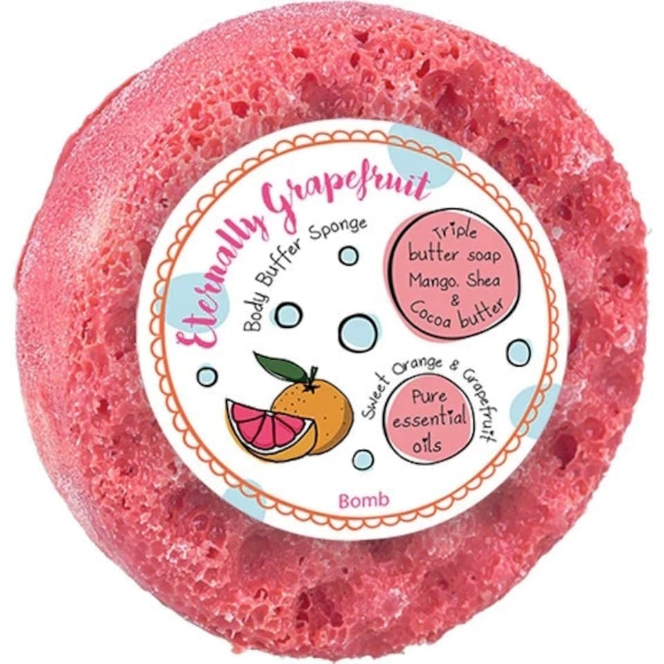 Bomb Cosmetics Body Buffer Soap Shower Sponge Eternally Grapefruit